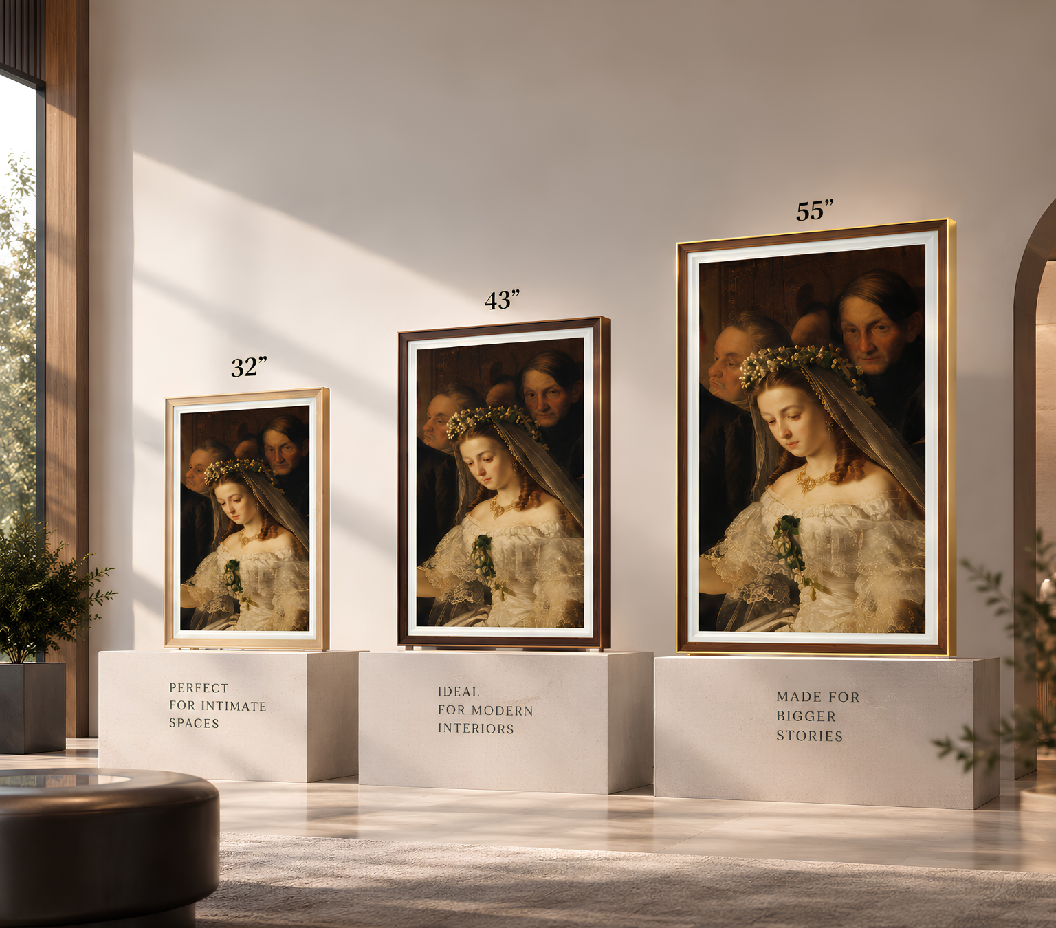 Art signage available in 32, 43 and 55 inch sizes